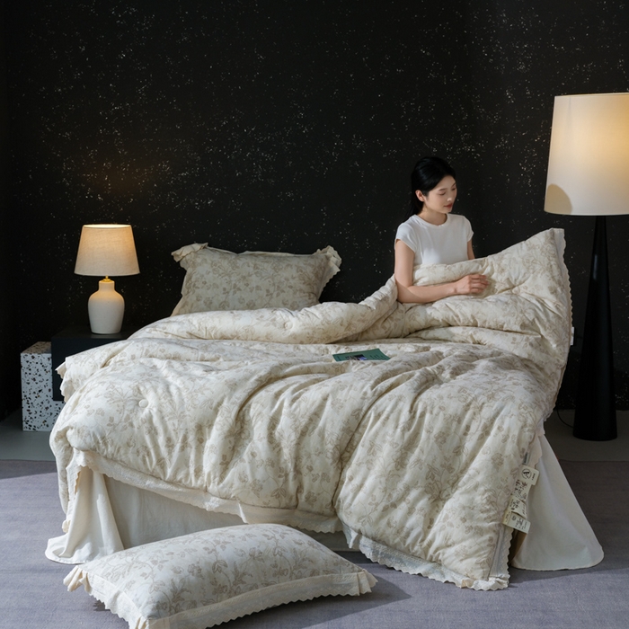 91家纺网 家纺一手货源 找家纺 （总）桂雅居 2025新款自然麻棉麻印花懒人被被子被芯