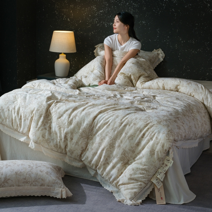 91家纺网 家纺一手货源 找家纺 （总）桂雅居 2025新款自然麻棉麻印花懒人被被子被芯