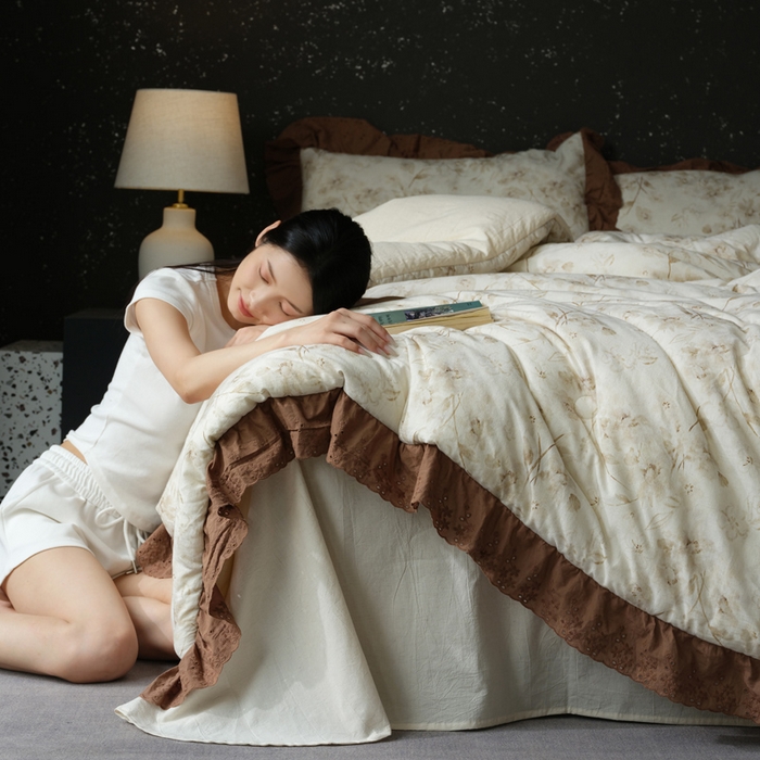 91家纺网 家纺一手货源 找家纺 桂雅居 2025新款自然麻棉麻印花懒人被被子被芯 寻觅