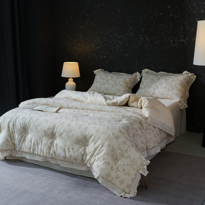 91家纺网 家纺一手货源 找家纺 桂雅居 2025新款自然麻棉麻印花懒人被被子被芯 七月唱片