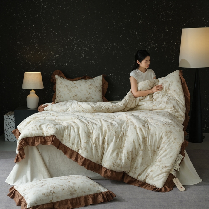 91家纺网 家纺一手货源 找家纺 桂雅居 2025新款自然麻棉麻印花懒人被被子被芯 寻觅