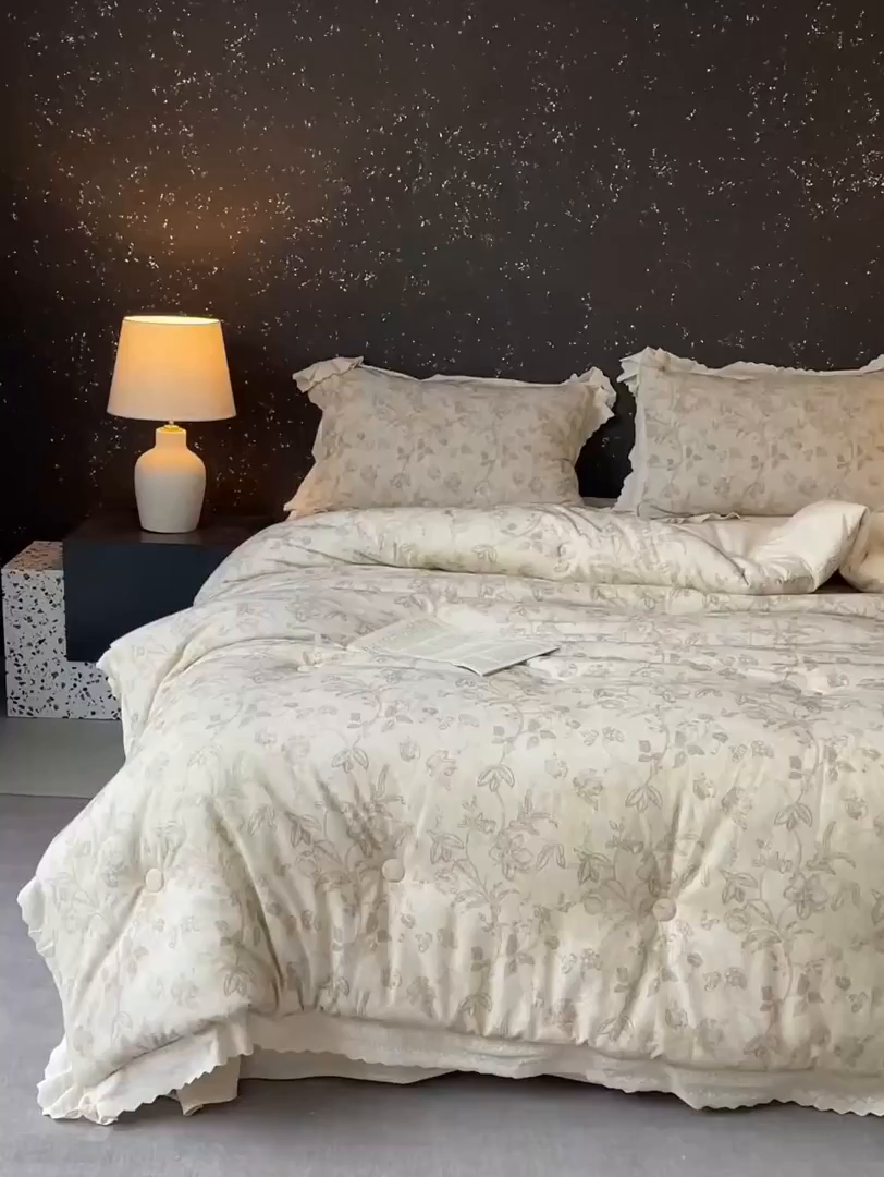 91家纺网 家纺一手货源 找家纺 （总）桂雅居 2025新款自然麻棉麻印花懒人被被子被芯