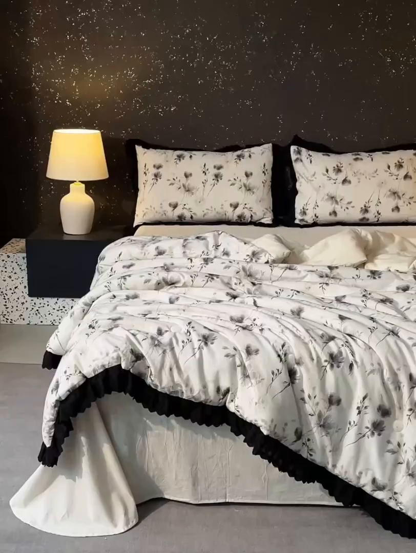 91家纺网 家纺一手货源 找家纺 桂雅居 2025新款自然麻棉麻印花懒人被被子被芯 清风三两