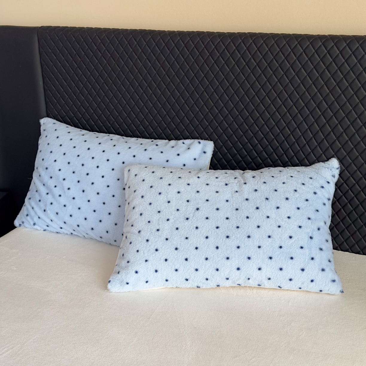 91家纺网 家纺一手货源 找家纺 璐维斯 2025 A类舒适兔毛绒印花四件套卡通花卉牛奶绒秋冬保暖床上用品单被套三件套 浪漫波点-蓝