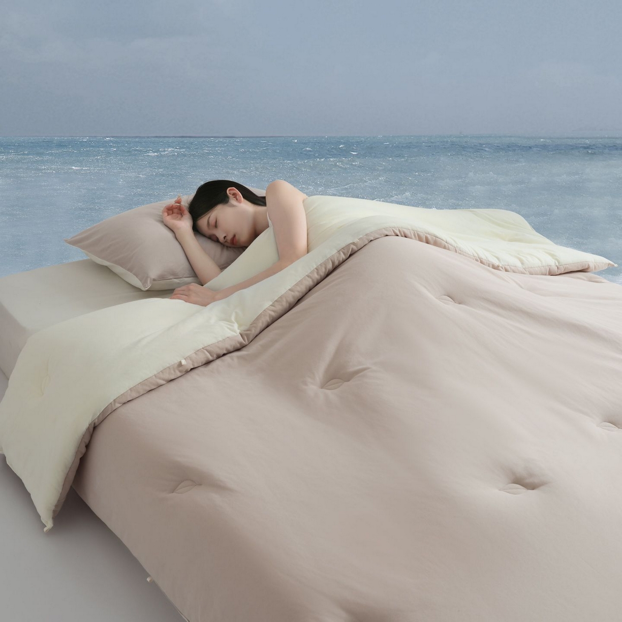 91家纺网 家纺一手货源 找家纺 （总）桂雅居 2025新款可水洗全棉针织棉东方茶净奶糖云朵被被子被芯