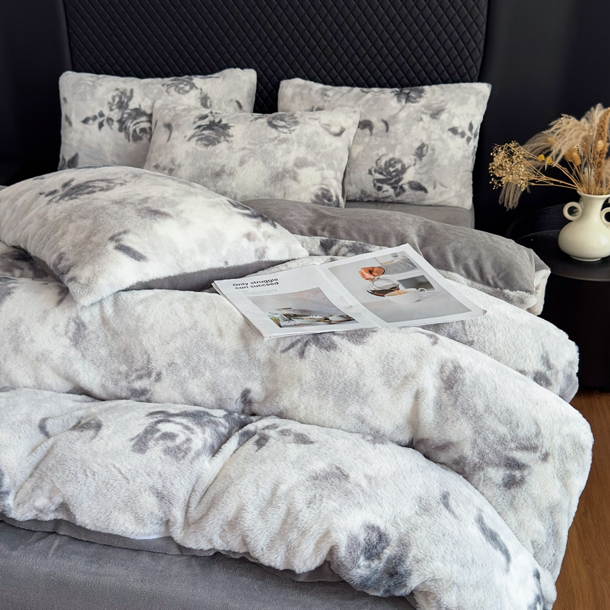 91家纺网 家纺一手货源 找家纺 （总）璐维斯 2025 A类舒适兔毛绒印花四件套卡通花卉牛奶绒秋冬保暖床上用品单被套三件套