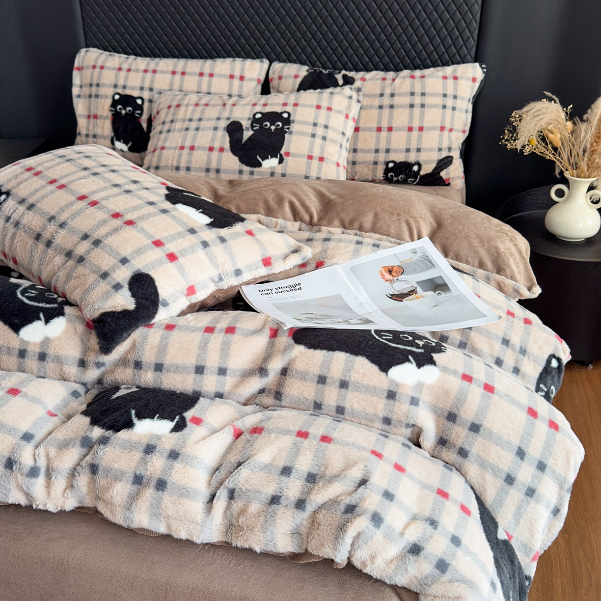 91家纺网 家纺一手货源 找家纺 （总）璐维斯 2025 A类舒适兔毛绒印花四件套卡通花卉牛奶绒秋冬保暖床上用品单被套三件套