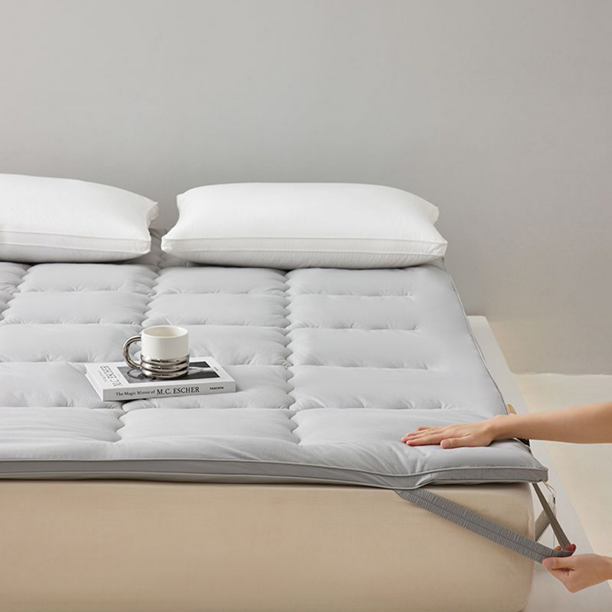 91家纺网 家纺一手货源 找家纺 桂雅居 2025新款优眠澳洲绵羊毛软床垫 灰色