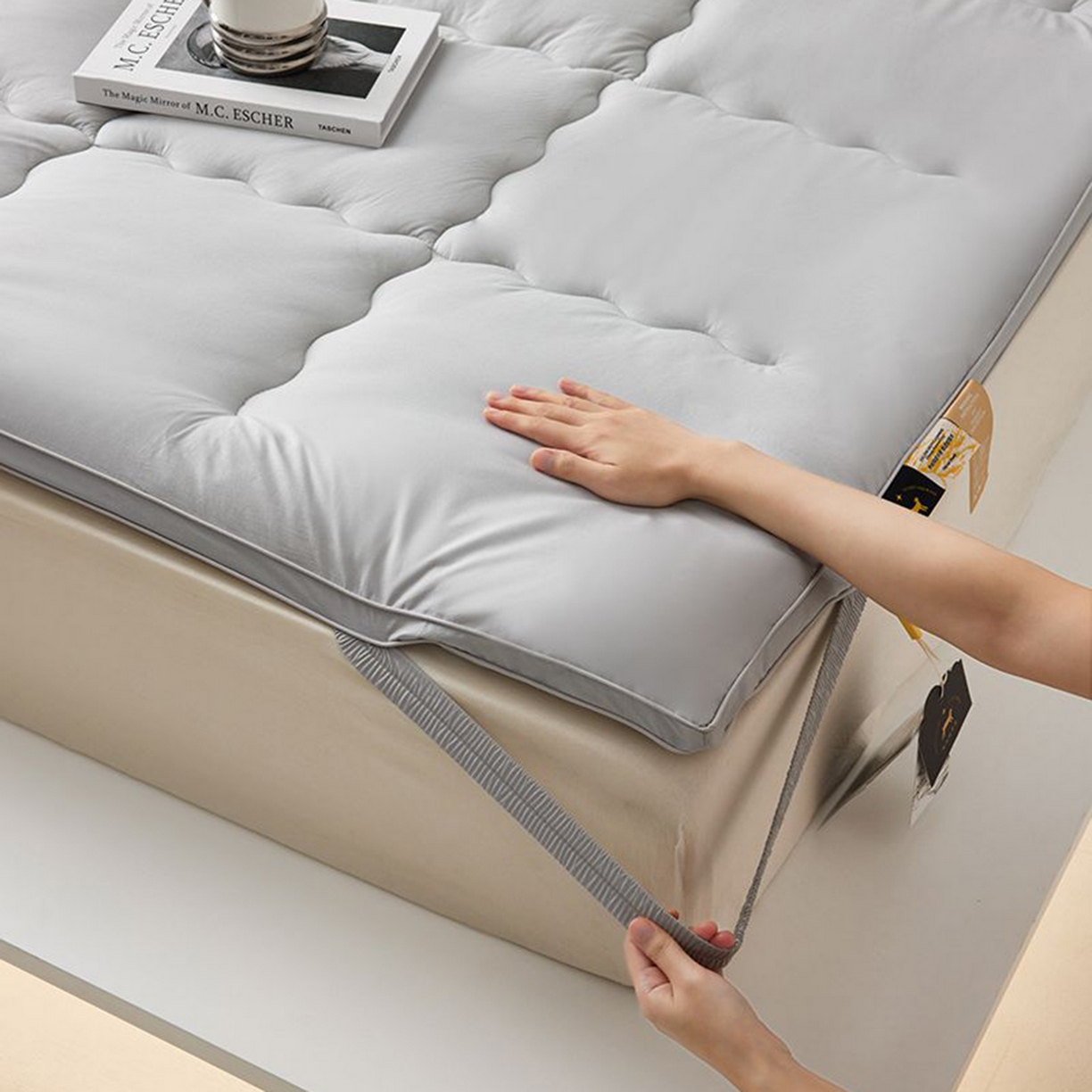 91家纺网 家纺一手货源 找家纺 桂雅居 2025新款优眠澳洲绵羊毛软床垫 灰色