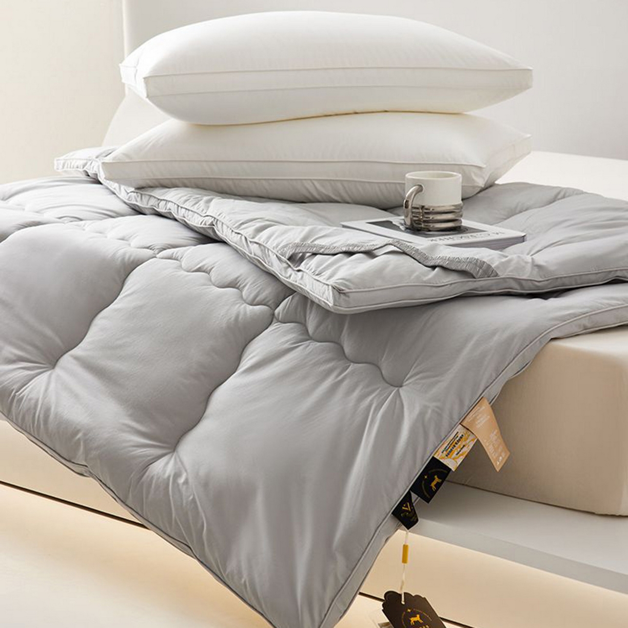 91家纺网 家纺一手货源 找家纺 桂雅居 2025新款优眠澳洲绵羊毛软床垫 灰色