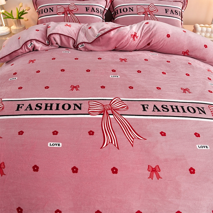 91家纺网 家纺一手货源 找家纺 缘莉娜家纺 2025高克重8斤牛奶绒四件套金貂绒法莱绒加厚保暖直播电商爆款 甜蜜蜜