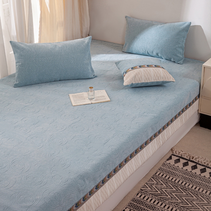 91家纺网 家纺一手货源 找家纺 （总）峻杨 2025新款雪尼尔榻榻米床盖床罩柔软亲肤炕盖四季通用可定制尺寸-完美圆梦