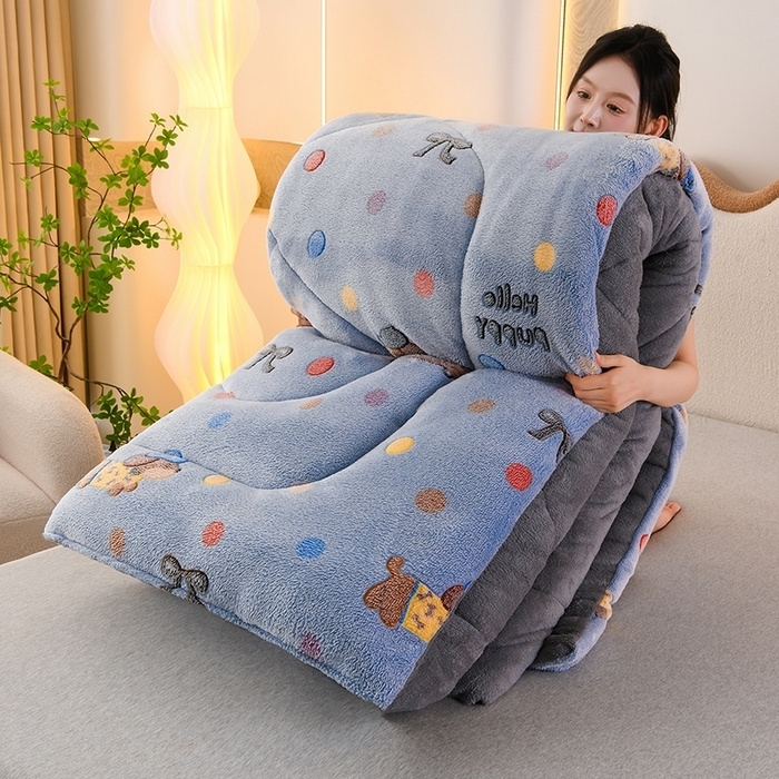 91家纺网 家纺一手货源 找家纺 （总）金多美家纺 2025新款羊羔绒冬被雪花绒被子双面绒被芯秋冬被牛奶绒冬被春秋被