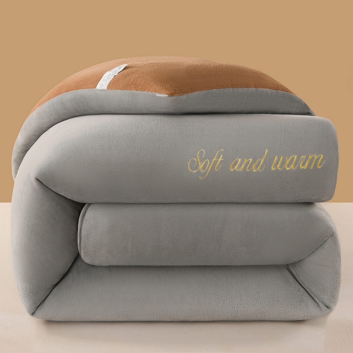 91家纺网 家纺一手货源 找家纺 （总）金多美家纺 2024新款双面牛奶绒刺绣纯色冬被被子被芯