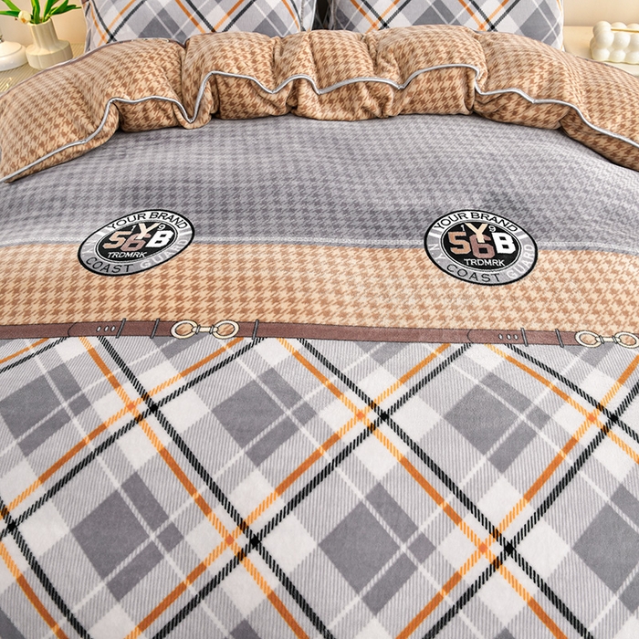 91家纺网 家纺一手货源 找家纺 缘莉娜家纺 2025高克重8斤牛奶绒四件套金貂绒法莱绒加厚保暖直播电商爆款 辉煌人生