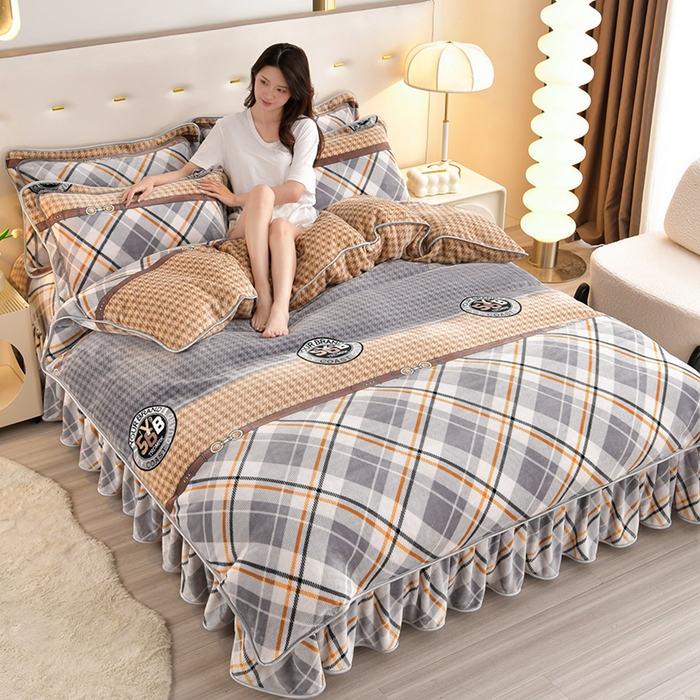 91家纺网 家纺一手货源 找家纺 缘莉娜家纺 2025高克重8斤牛奶绒四件套金貂绒法莱绒加厚保暖直播电商爆款 辉煌人生