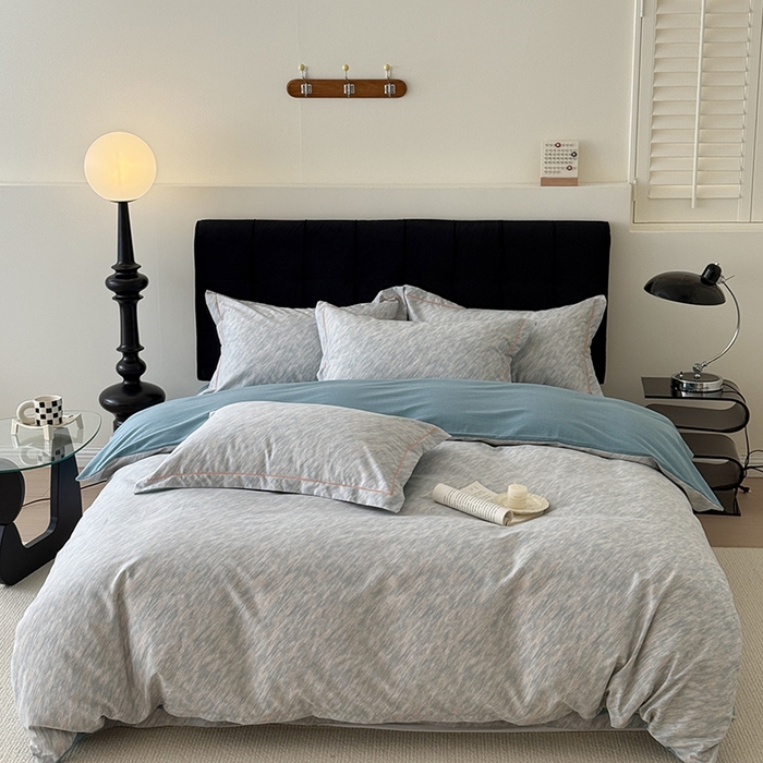 于果 2025新款暖绒磨毛四件套 阿华田蓝