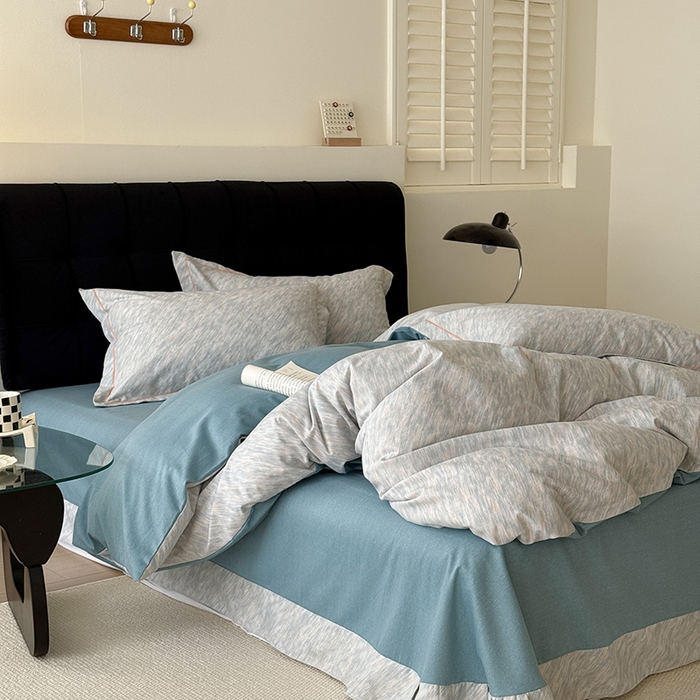 91家纺网 家纺一手货源 找家纺 于果 2025新款暖绒磨毛四件套 阿华田蓝