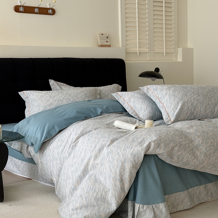 91家纺网 家纺一手货源 找家纺 于果 2025新款暖绒磨毛四件套 阿华田蓝