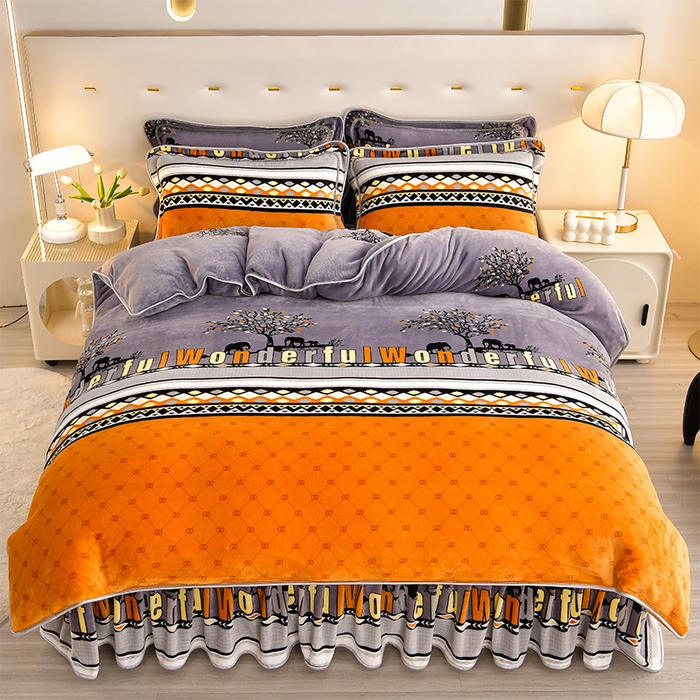 91家纺网 家纺一手货源 找家纺 缘莉娜家纺 2025高克重8斤牛奶绒四件套金貂绒法莱绒加厚保暖直播电商爆款 万象之旅