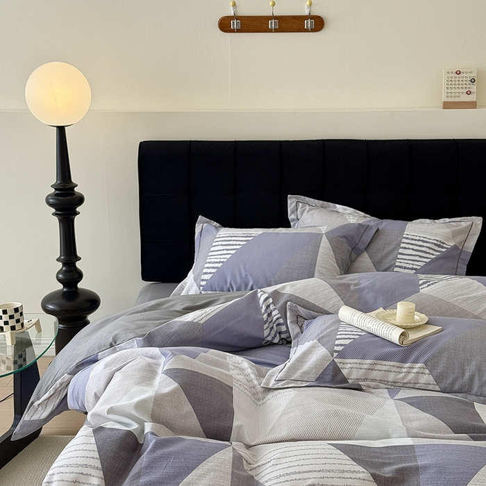 91家纺网 家纺一手货源 找家纺 于果 2025新款暖绒磨毛四件套 创意几何