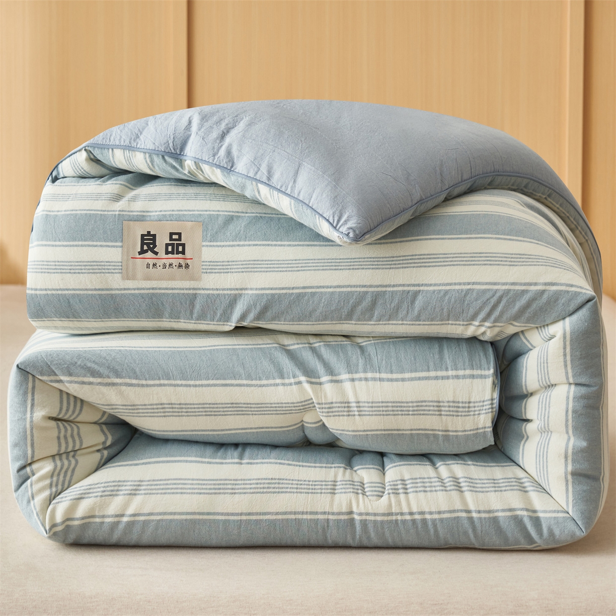 91家纺网 家纺一手货源 找家纺 趣色家纺 2025新款色织格子里外全棉纯棉棉花冬被被子被芯 布莱格