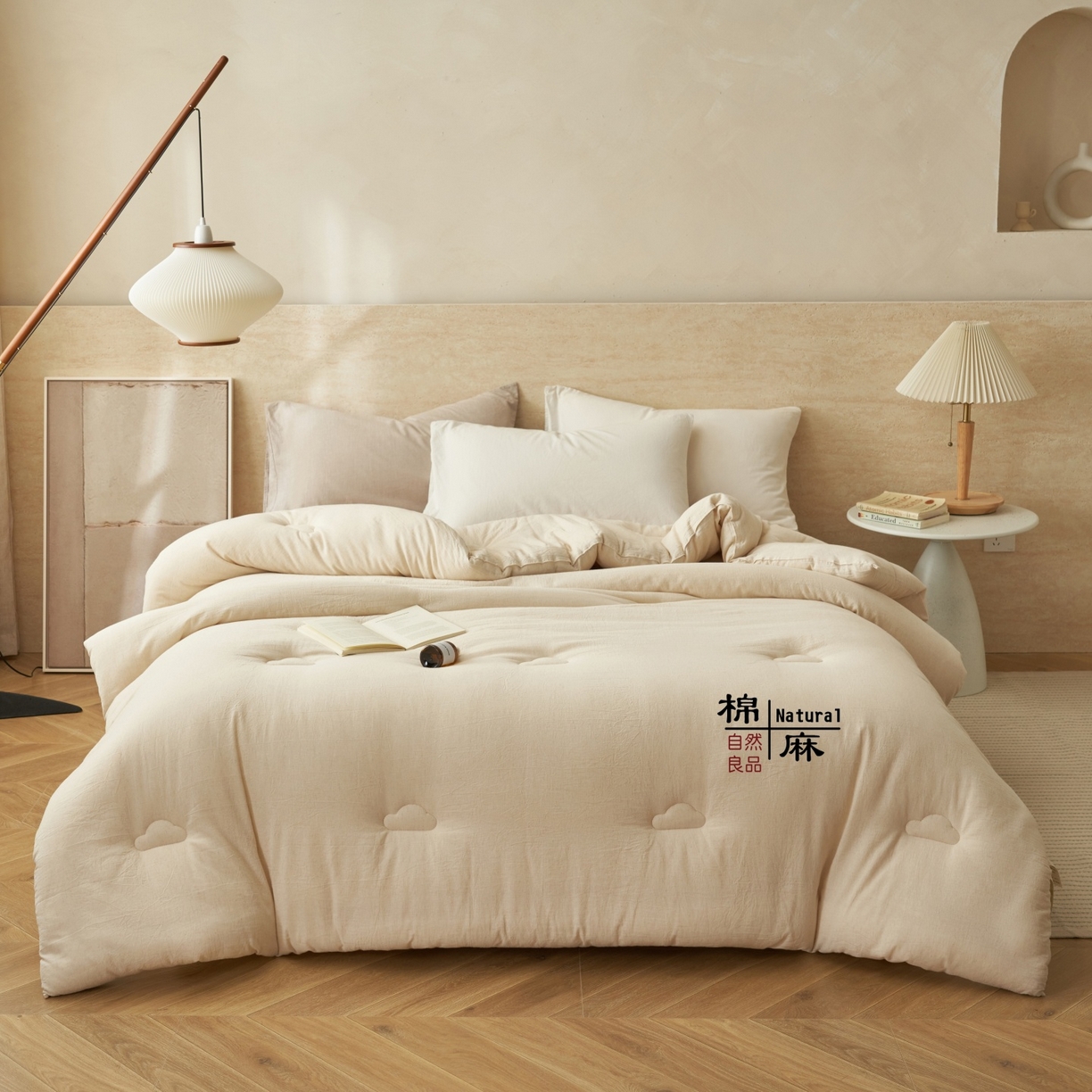 91家纺网 家纺一手货源 找家纺 （总）趣色家纺 2025新款棉麻素色新疆棉花冬被被子被芯