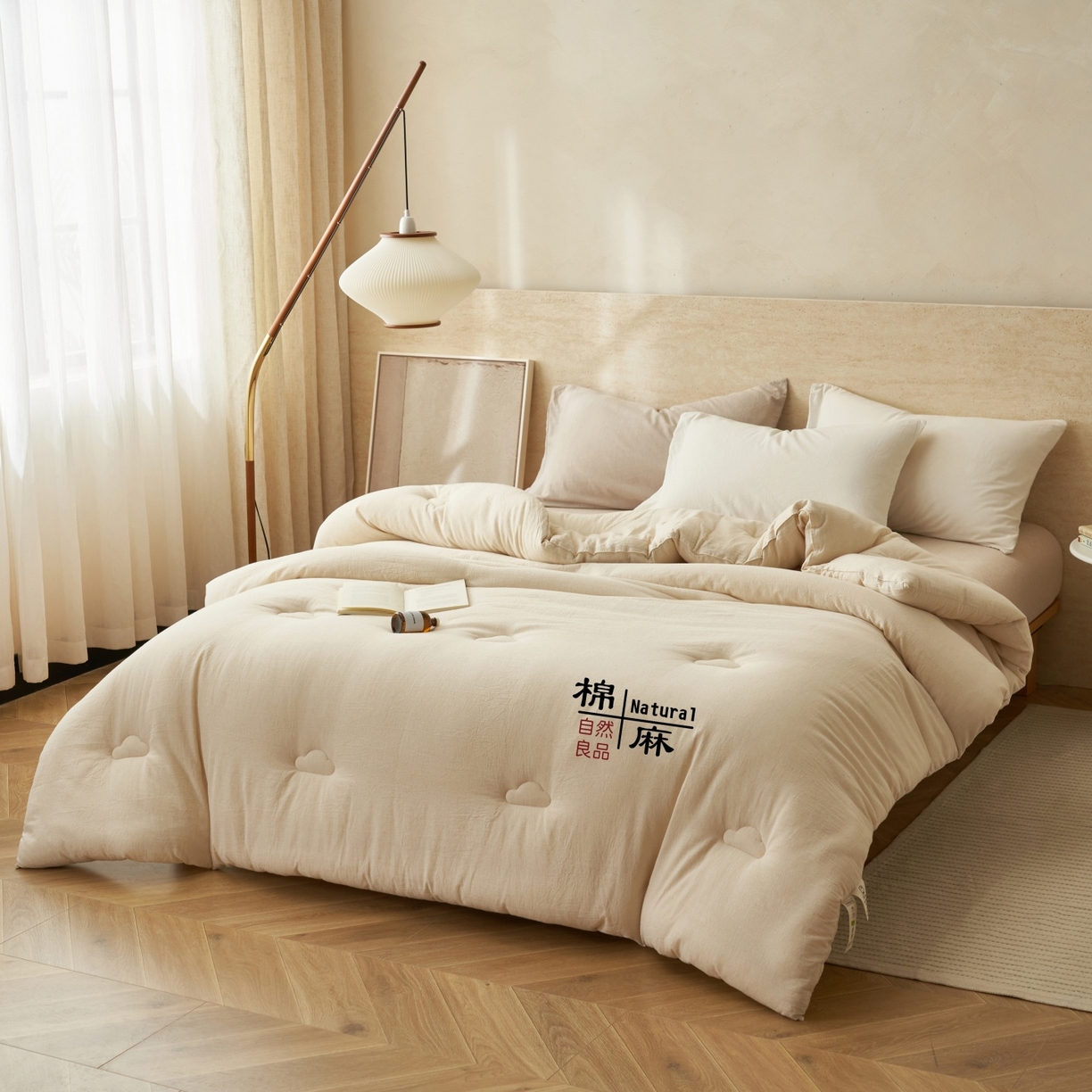 91家纺网 家纺一手货源 找家纺 （总）趣色家纺 2025新款棉麻素色新疆棉花冬被被子被芯