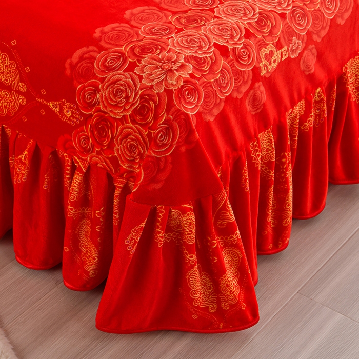 91家纺网 家纺一手货源 找家纺 缘莉娜家纺 2025高克重8斤牛奶绒四件套金貂绒法莱绒加厚保暖直播电商爆款 喜结良缘