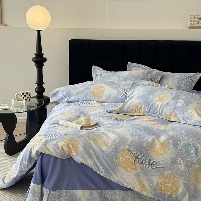 91家纺网 家纺一手货源 找家纺 于果 2025新款暖绒磨毛四件套 花香满园