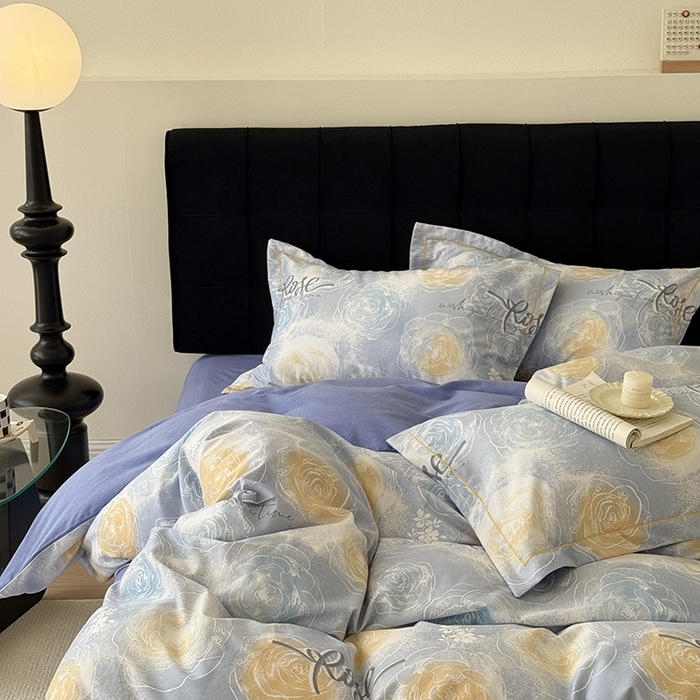 91家纺网 家纺一手货源 找家纺 于果 2025新款暖绒磨毛四件套 花香满园