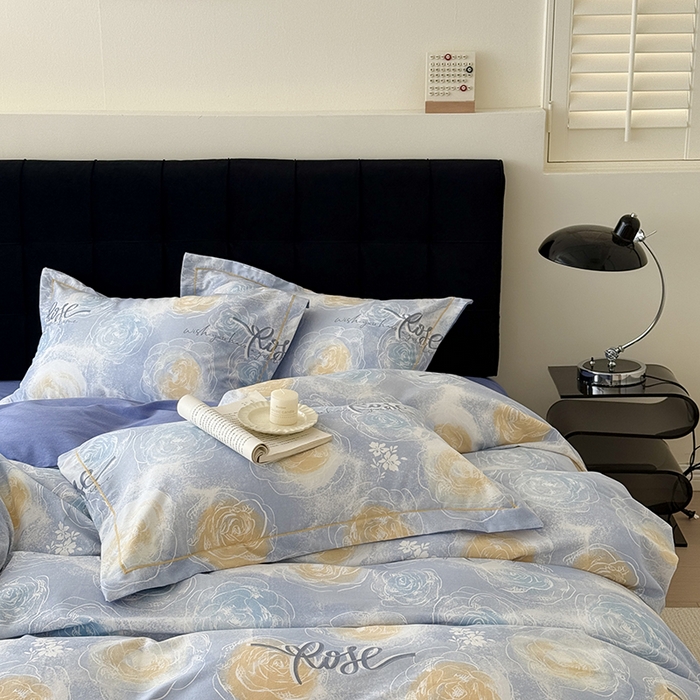 91家纺网 家纺一手货源 找家纺 于果 2025新款暖绒磨毛四件套 花香满园