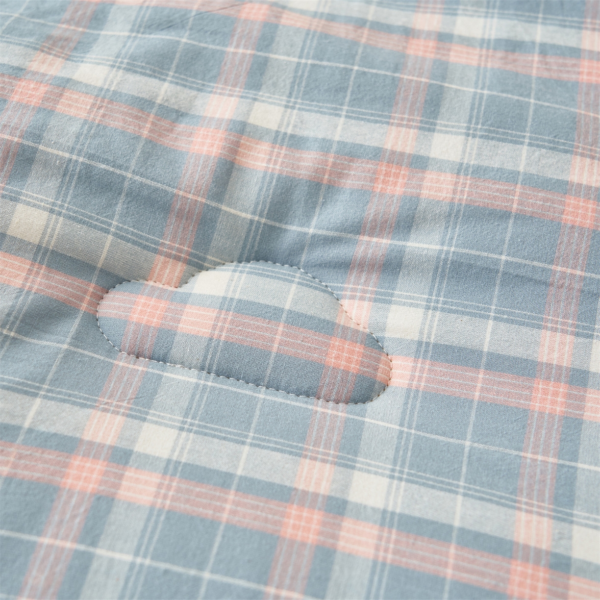 91家纺网 家纺一手货源 找家纺 趣色家纺 2025新款色织格子里外全棉纯棉棉花冬被被子被芯 洛林蓝