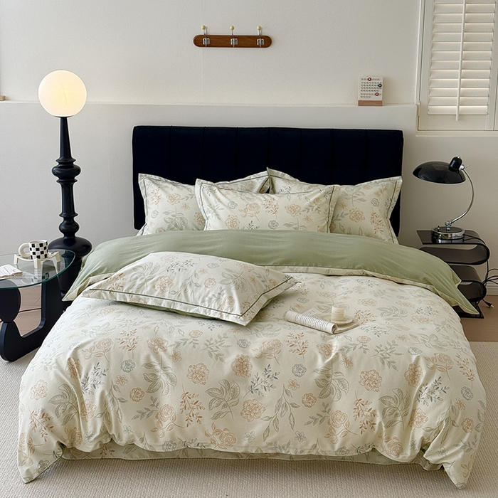 于果 2025新款暖绒磨毛四件套 梦时光绿