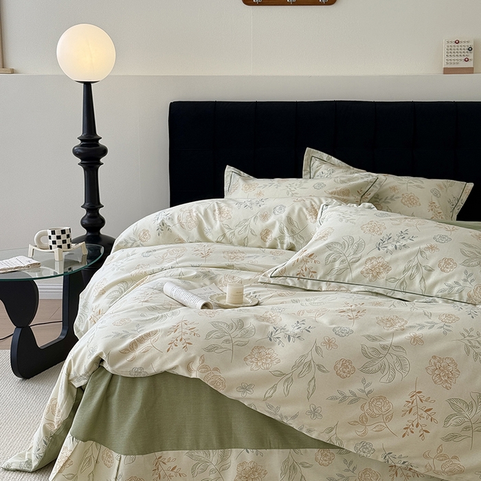 91家纺网 家纺一手货源 找家纺 于果 2025新款暖绒磨毛四件套 梦时光绿