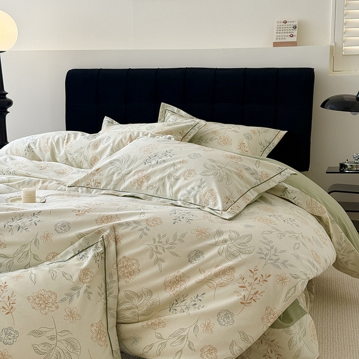 91家纺网 家纺一手货源 找家纺 于果 2025新款暖绒磨毛四件套 梦时光绿