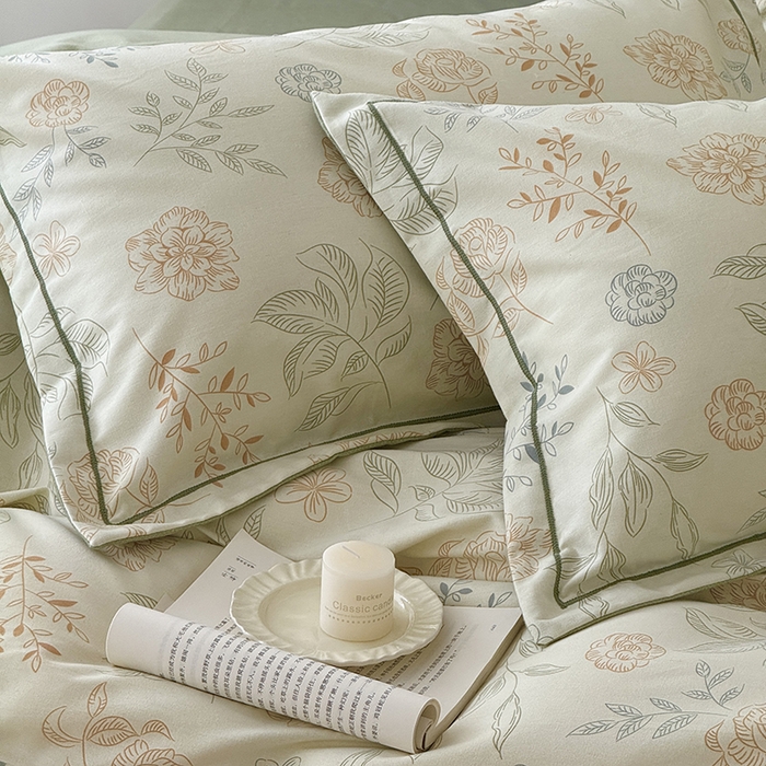 91家纺网 家纺一手货源 找家纺 于果 2025新款暖绒磨毛四件套 梦时光绿