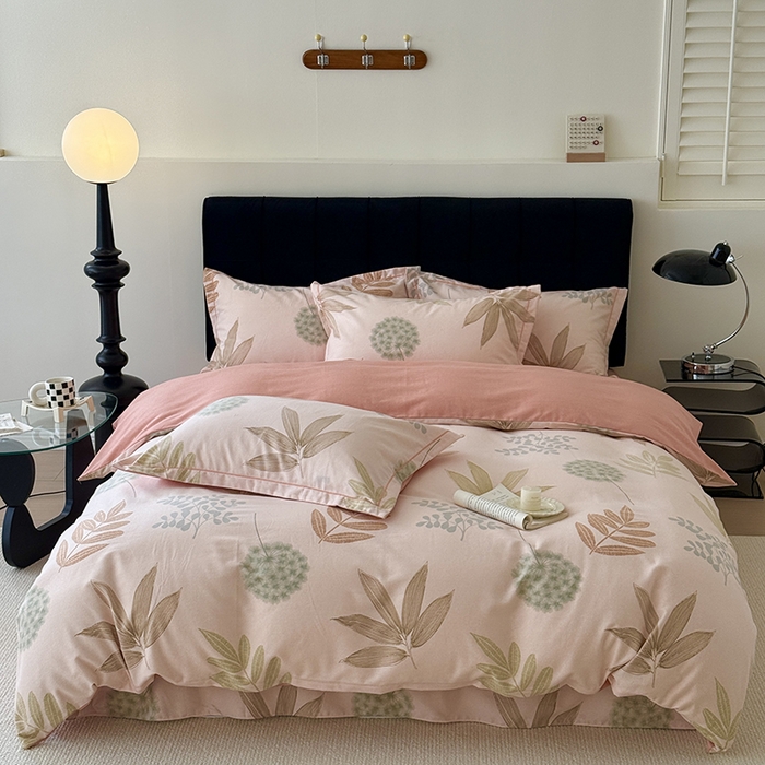 于果 2025新款暖绒磨毛四件套 芊芊叶语