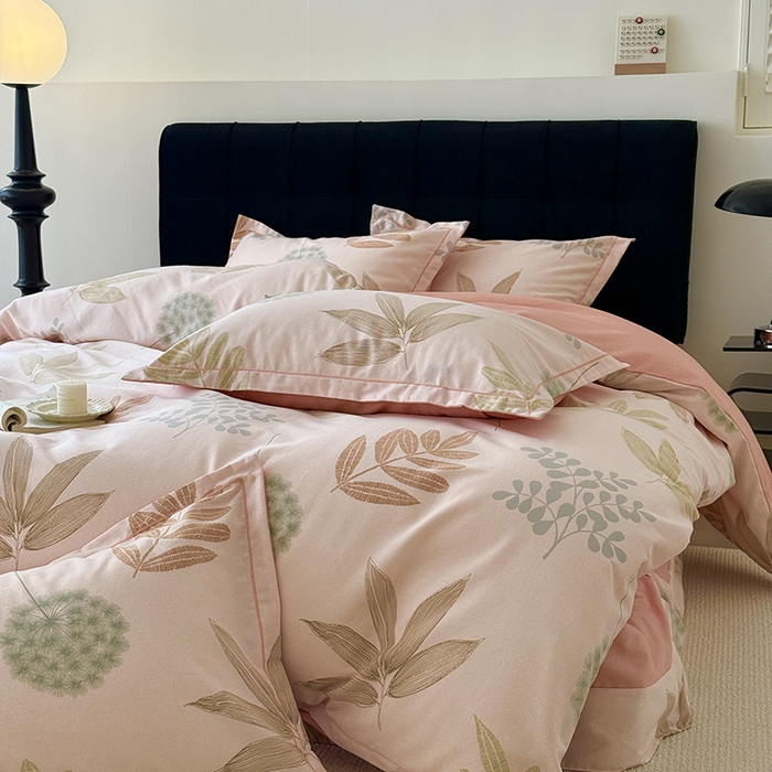 91家纺网 家纺一手货源 找家纺 于果 2025新款暖绒磨毛四件套 芊芊叶语