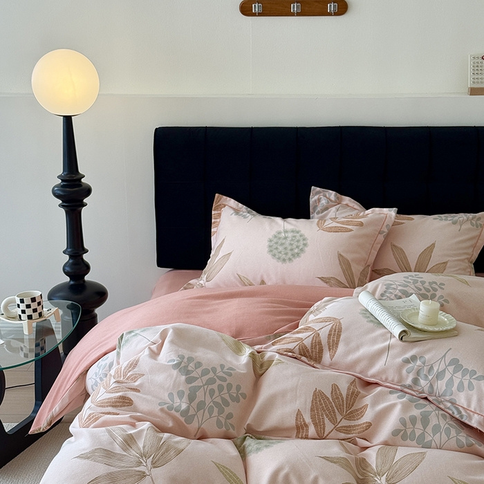 91家纺网 家纺一手货源 找家纺 于果 2025新款暖绒磨毛四件套 芊芊叶语