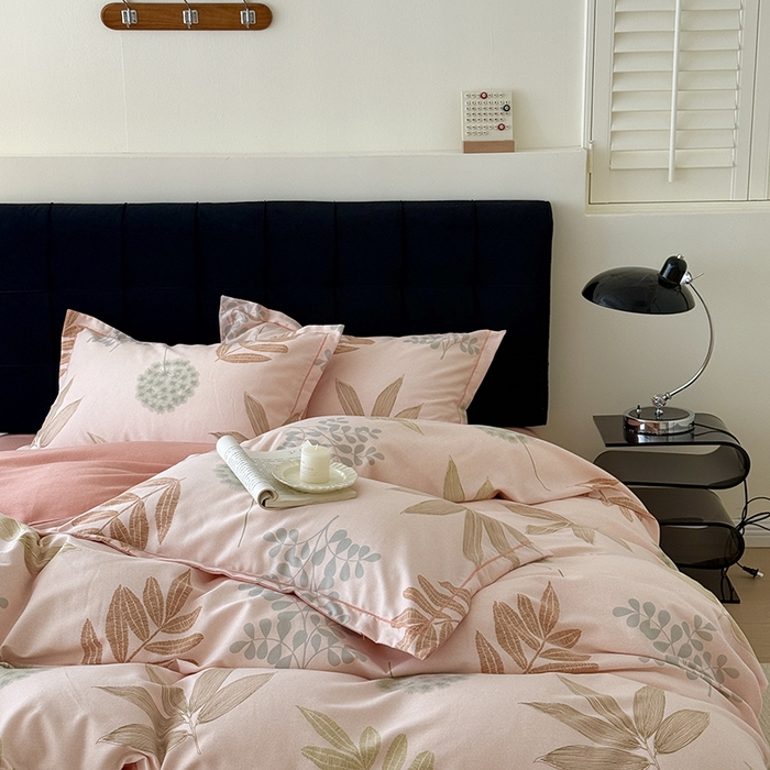 91家纺网 家纺一手货源 找家纺 于果 2025新款暖绒磨毛四件套 芊芊叶语