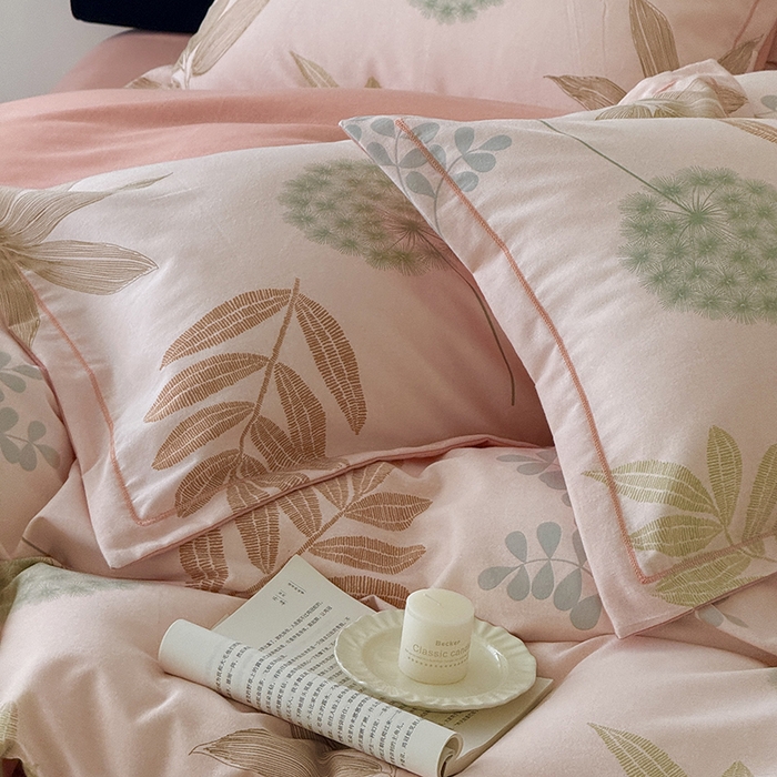 91家纺网 家纺一手货源 找家纺 于果 2025新款暖绒磨毛四件套 芊芊叶语