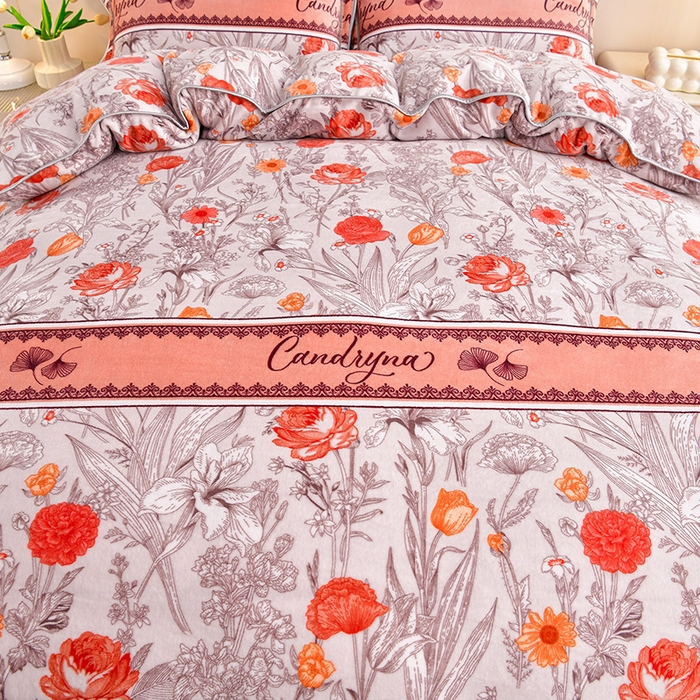 91家纺网 家纺一手货源 找家纺 缘莉娜家纺 2025高克重8斤牛奶绒四件套金貂绒法莱绒加厚保暖直播电商爆款 爱恋