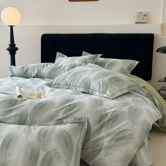 91家纺网 家纺一手货源 找家纺 于果 2025新款暖绒磨毛四件套 闪耀绿