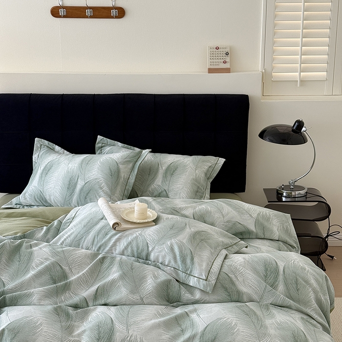 91家纺网 家纺一手货源 找家纺 于果 2025新款暖绒磨毛四件套 闪耀绿