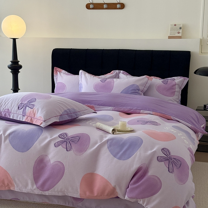 91家纺网 家纺一手货源 找家纺 于果 2025新款暖绒磨毛四件套 心心念念