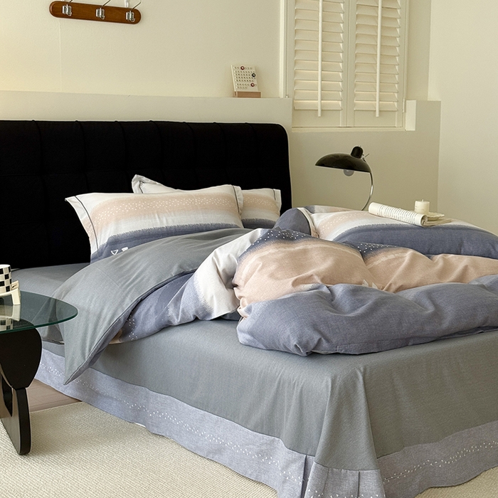 91家纺网 家纺一手货源 找家纺 于果 2025新款暖绒磨毛四件套 星空灰