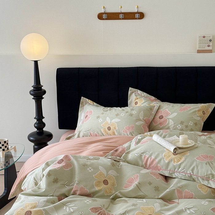 91家纺网 家纺一手货源 找家纺 于果 2025新款暖绒磨毛四件套 一抹幽香