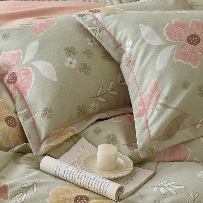 91家纺网 家纺一手货源 找家纺 于果 2025新款暖绒磨毛四件套 一抹幽香