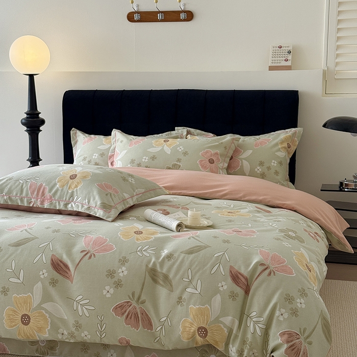 91家纺网 家纺一手货源 找家纺 于果 2025新款暖绒磨毛四件套 一抹幽香